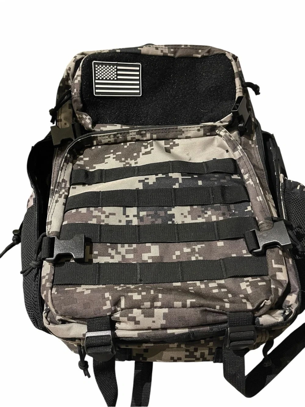 Tactical Digital Camo Men’s Backpack - Black/Grey